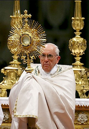 Pope Francis leads Eucharistic Adoration
